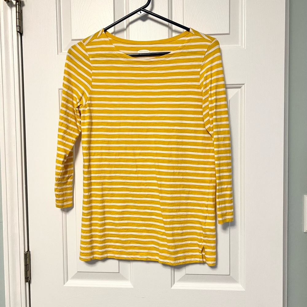 Old Navy yellow stripe shirt size M